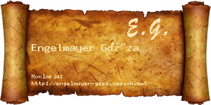Engelmayer Géza névjegykártya
