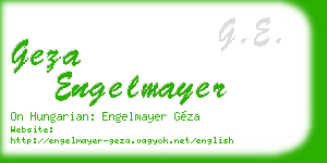 geza engelmayer business card
